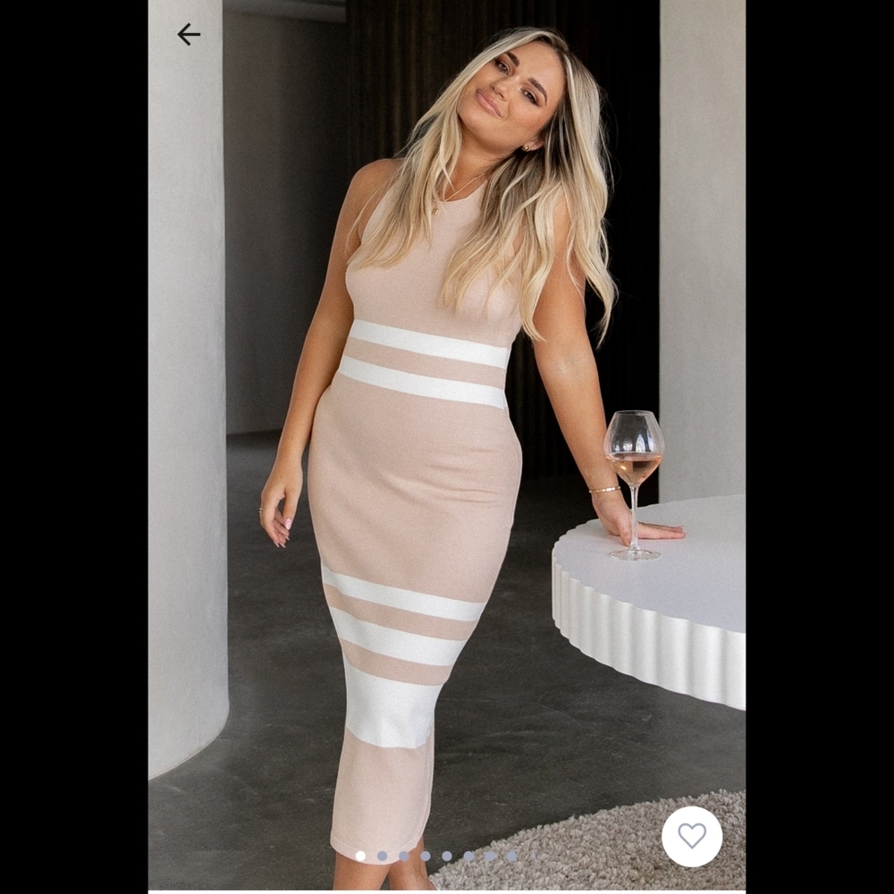 Vienna Striped Midi Dress